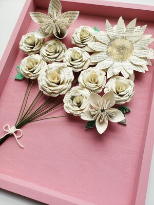 Large Framed Paper Flower Art - Bouquet - image2